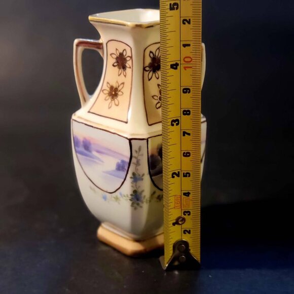 Antique Hand-Painted Porcelain Nippon Vase - Picture 7 of 8